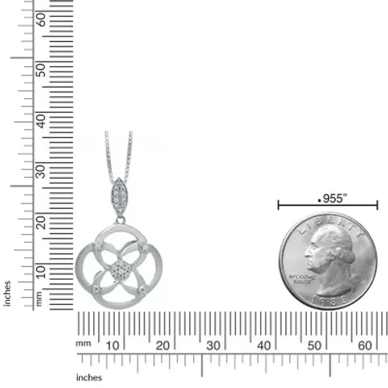 1/8 ct. t.w. Diamond Quatrefoil Pendant in Sterling Silver