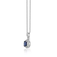 1 ct. t.w. Sapphire and 1/6 ct. t.w. Diamond Pendant Necklace in 10K White Gold