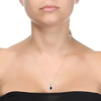 1 ct. t.w. Sapphire and 1/6 ct. t.w. Diamond Pendant Necklace in 10K White Gold