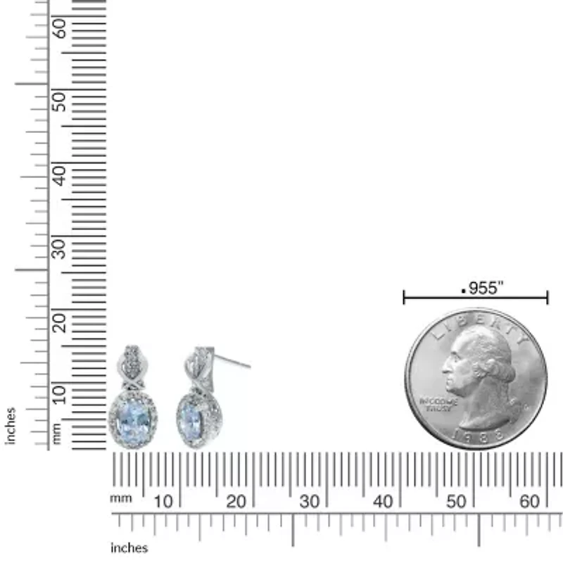 0.8 ct. t.w.Aquamarine and 0.29 ct. t.w. Diamond Earrings in 10K White Gold