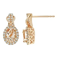 1 ct. t.w. Morganite and 0.29 ct. t.w. Diamond Earrings in 10K Rose Gold