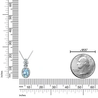3/4 ct. t.w. Aquamarine and 1/6 ct. t.w. Diamond Pendant Necklace in 10K White Gold