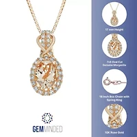 5/8 ct. t.w. Morganite and 1/6 ct. t.w. Diamond Pendant Necklace in 10K Rose Gold