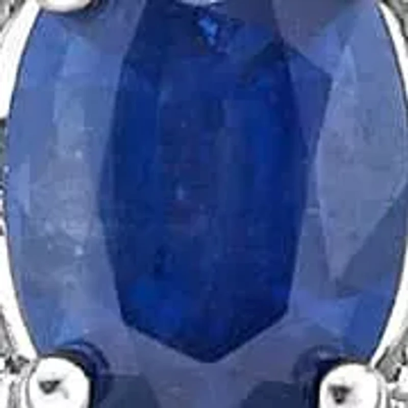 1 ct. t.w. Sapphire and 1/6 ct. t.w. Diamond Pendant Necklace in 10K White Gold
