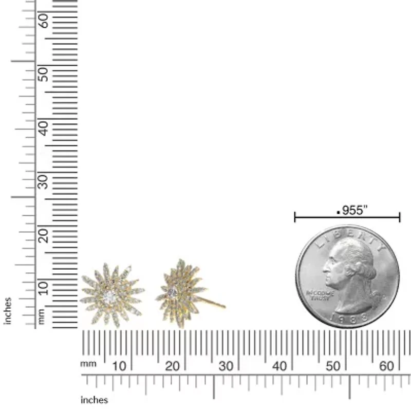 3/4 ct. tw. Diamond Startburst Stud Earrings in 14K Yellow Gold