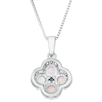 Lab Created 5/8 ct. t.w. Created Opal and 1/5 ct. t.w. Created White Sapphire Pendant in Sterling Silver
