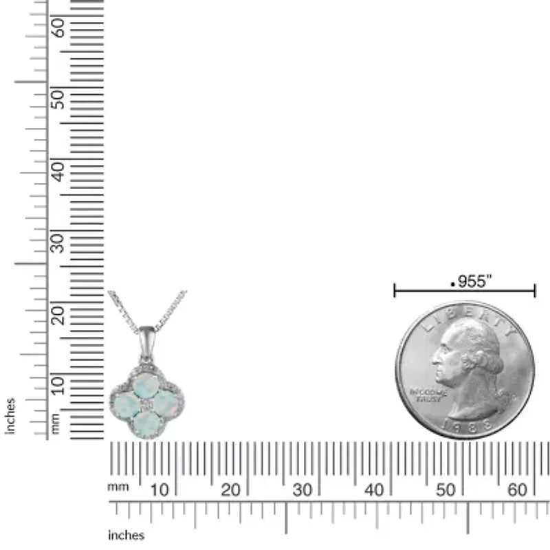 Lab Created 5/8 ct. t.w. Created Opal and 1/5 ct. t.w. Created White Sapphire Pendant in Sterling Silver