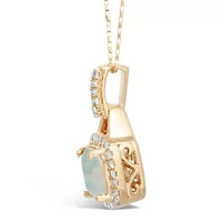 1 ct. t.w. Created Opal and 1/5 ct. t.w. Diamond Pendant Necklace in 10K Gold