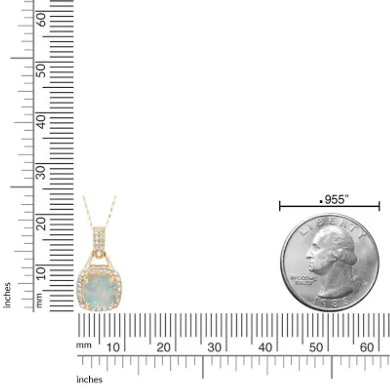 1 ct. t.w. Created Opal and 1/5 ct. t.w. Diamond Pendant Necklace in 10K Gold