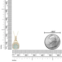 1 ct. t.w. Created Opal and 1/5 ct. t.w. Diamond Pendant Necklace in 10K Gold