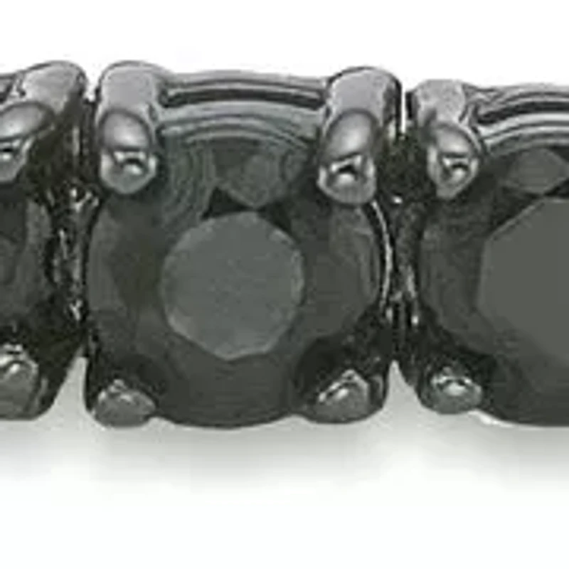 ct. t.w. Black Spinel Tennis Bracelet in Sterling Silver