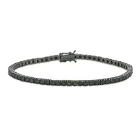 ct. t.w. Black Spinel Tennis Bracelet in Sterling Silver