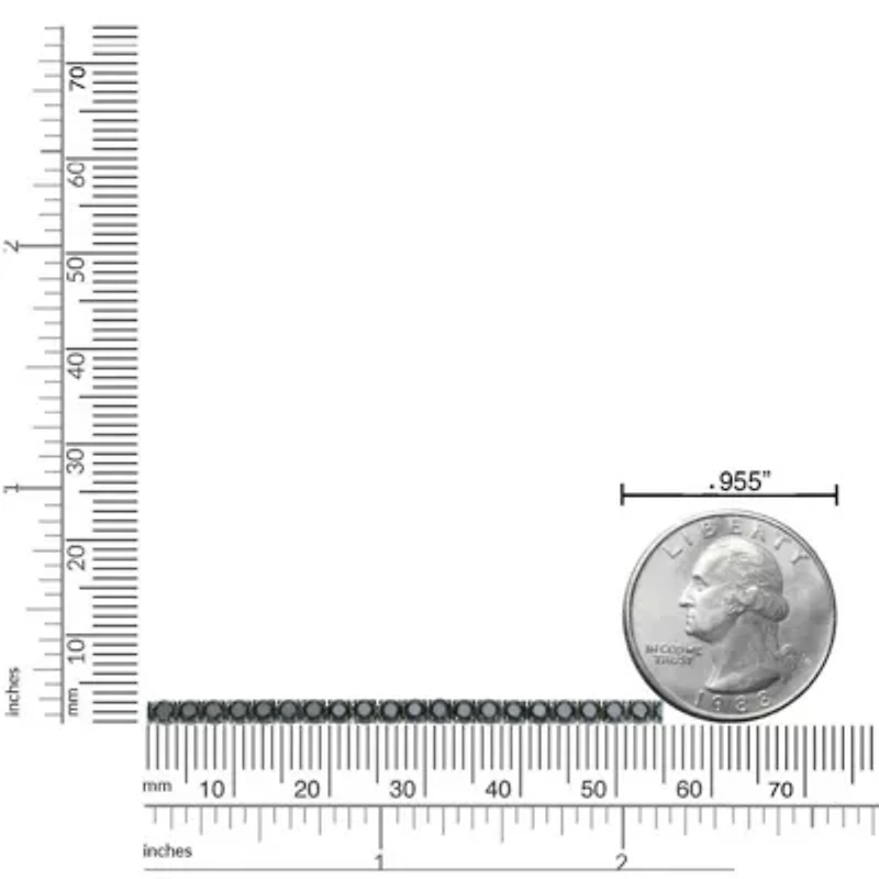 ct. t.w. Black Spinel Tennis Bracelet in Sterling Silver