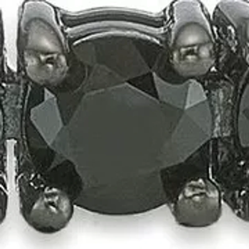 ct. t.w. Black Spinel Tennis Bracelet in Sterling Silver