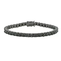 ct. t.w. Black Spinel Tennis Bracelet in Sterling Silver