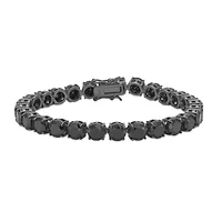 ct. t.w. Black Spinel Tennis Bracelet in Sterling Silver