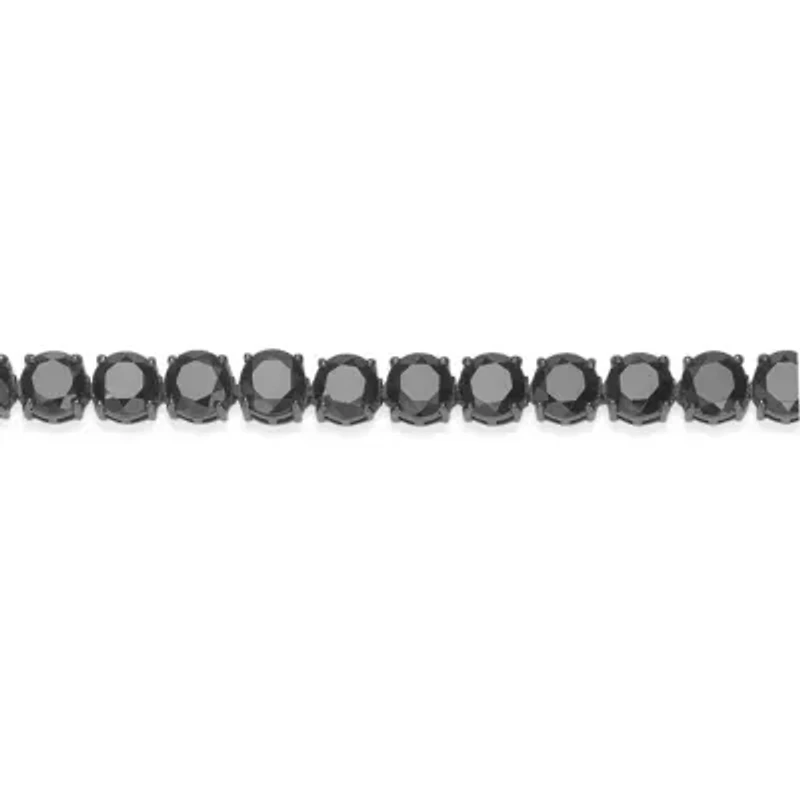 ct. t.w. Black Spinel Tennis Bracelet in Sterling Silver