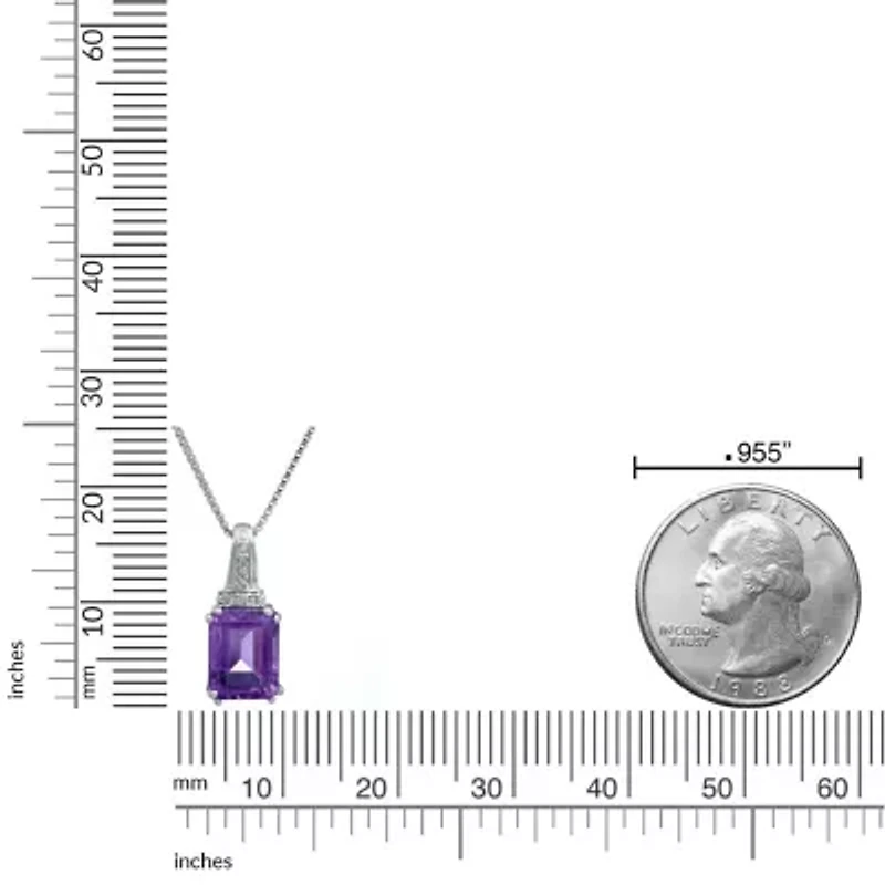 1.6 ct. t.w. Amethyst and Diamond Accent Pendant Necklace in 10K White Gold