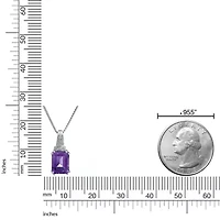 1.6 ct. t.w. Amethyst and Diamond Accent Pendant Necklace in 10K White Gold