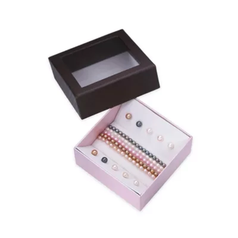 Pearl Earrings and Bracelets Box Set in Sterling Silver