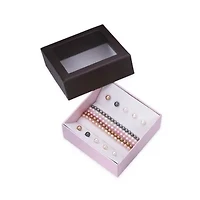 Pearl Earrings and Bracelets Box Set in Sterling Silver