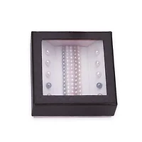 Pearl Earrings and Bracelets Box Set in Sterling Silver