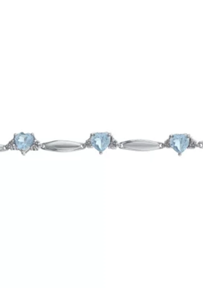 5 ct. t.w.Aquamarine and Diamond Accent Bracelet in Sterling Silver
