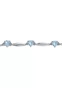 5 ct. t.w.Aquamarine and Diamond Accent Bracelet in Sterling Silver