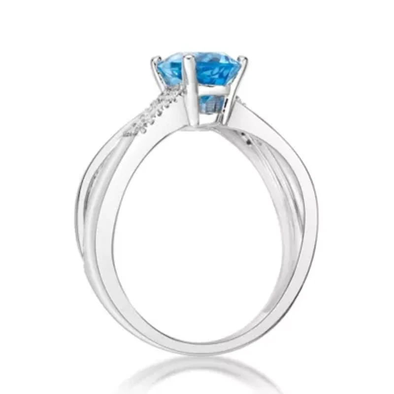 Women's White Gold Gemstone Infinity Ring