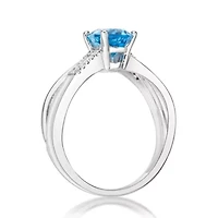 Women's White Gold Gemstone Infinity Ring