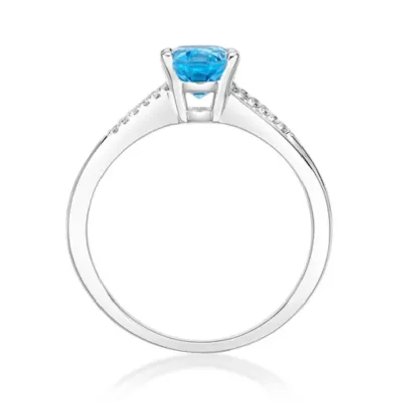 Women's White Gold Gemstone Infinity Ring