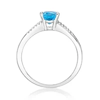Women's White Gold Gemstone Infinity Ring