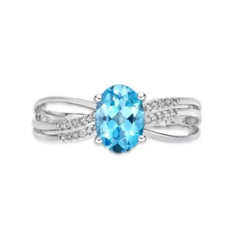 Women's White Gold Gemstone Infinity Ring