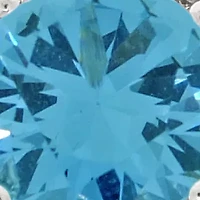 Lab Created Women's Round Blue Topaz and White Topaz Sterling Silver Ring