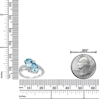 Lab Created Women's Sterling Silver Gemstone & White Topaz Ring