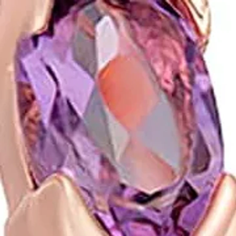 Women's Rose Gold Plated Sterling Silver Amethyst Earrings