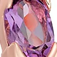 Women's Rose Gold Plated Sterling Silver Amethyst Earrings