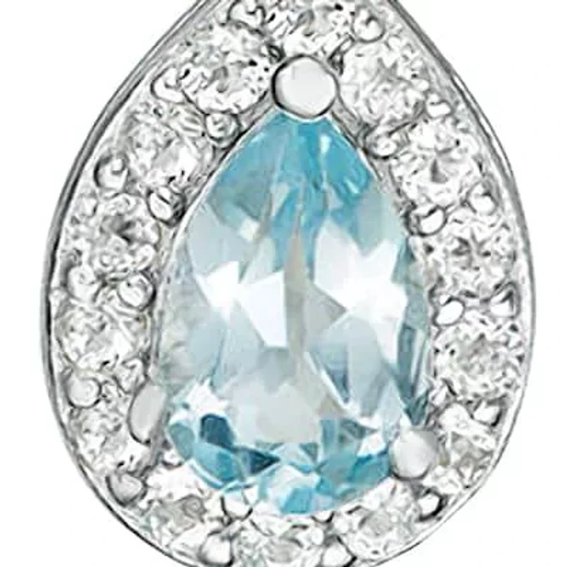 Women's Sterling Silver Blue Topaz Drop Earrings