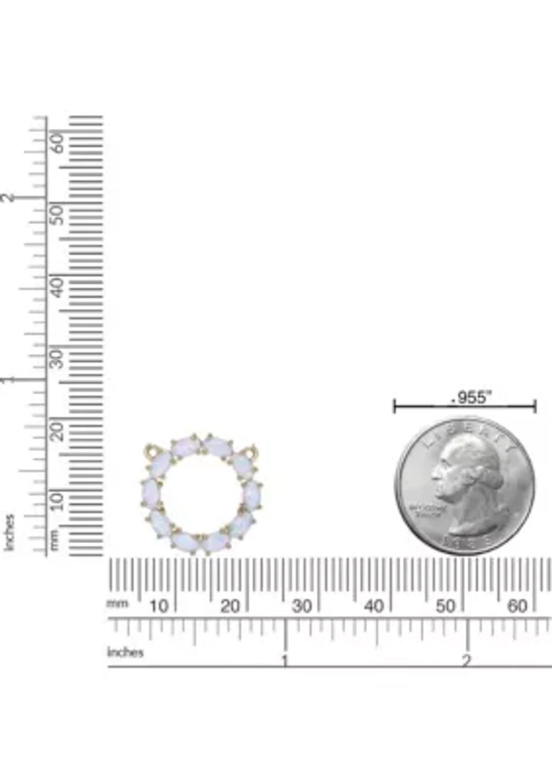 Lab Created 1.6 ct. t.w. Lab-created Opal Hoop Pendant Necklace in Gold Plated Sterling Silver
