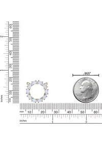Lab Created 1.6 ct. t.w. Lab-created Opal Hoop Pendant Necklace in Gold Plated Sterling Silver