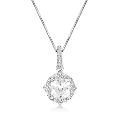 Lab Created 1 1/5 ct. t.w. White Sapphire Pendant Necklace in Sterling Silver