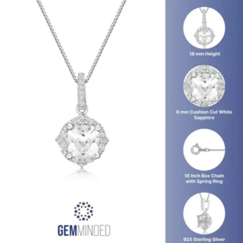 Lab Created 1 1/5 ct. t.w. White Sapphire Pendant Necklace in Sterling Silver