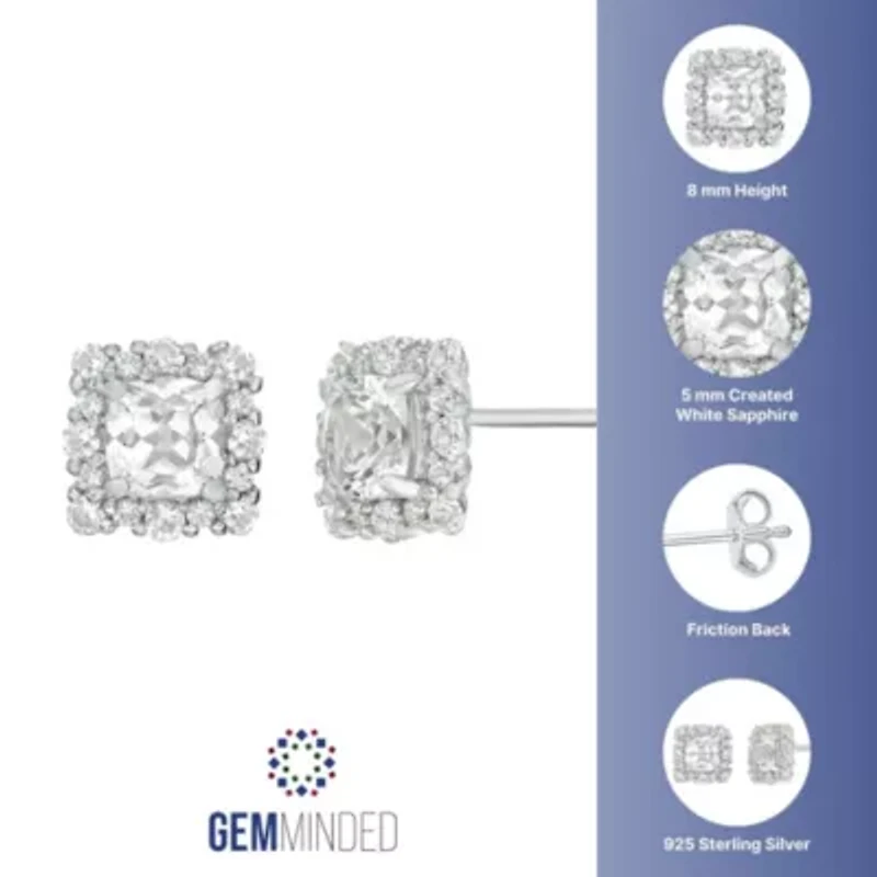 Lab Created 1 /8 ct. t.w. White Sapphire Stud Earrings in Sterling Silver