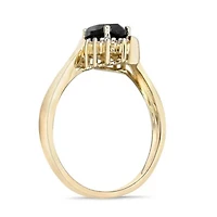 Women's 10K Yellow Gold Marquise Cut Gemstone & Diamond Accent Ring