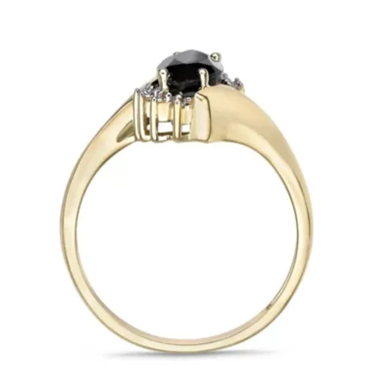 Women's 10K Yellow Gold Marquise Cut Gemstone & Diamond Accent Ring