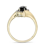 Women's 10K Yellow Gold Marquise Cut Gemstone & Diamond Accent Ring