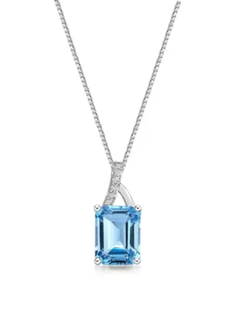 3 ct. t.w. Blue Topaz Pendant Necklace in Sterling Silver