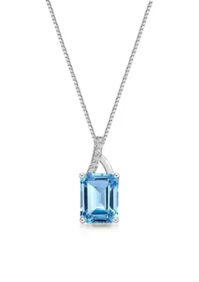 3 ct. t.w. Blue Topaz Pendant Necklace in Sterling Silver