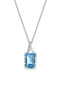3 ct. t.w. Blue Topaz Pendant Necklace in Sterling Silver