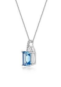 3 ct. t.w. Blue Topaz Pendant Necklace in Sterling Silver
